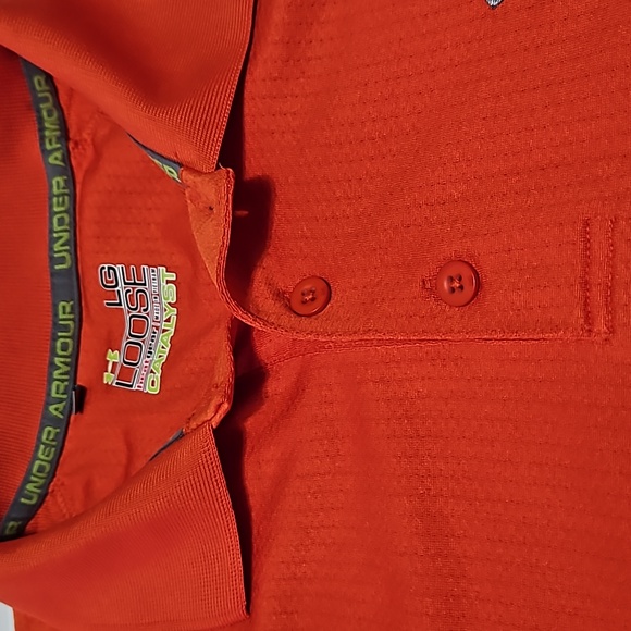 Under Armour Catalyst Heat Gear Loose Polo Short Sleeve Shirt Size L #M-157 - Picture 4 of 13